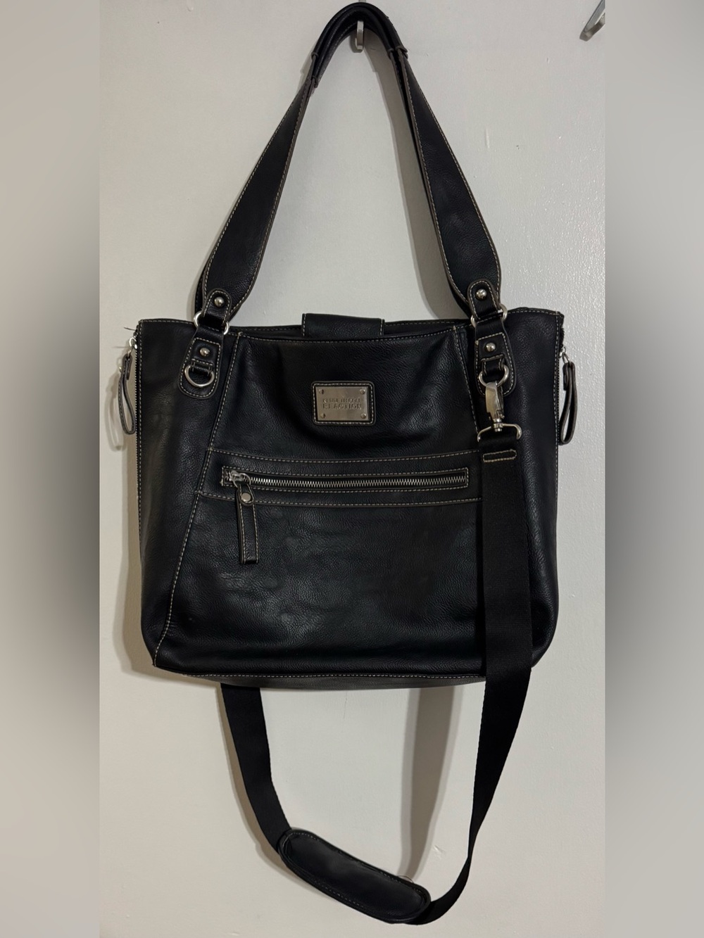 Kenneth Cole Reaction Unisex Black Tote Shoulder Bag